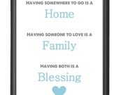 CLOSEOUT SALE Printable (JPG) Home Family Blessing Print. Can do any colors. No. 21 Il_170x135