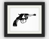 Print - Geometric Pistol - Print from an Original Watercolor