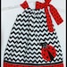 NEW  Summer Little Lady Black Chevron applique Dress  Ladybug Black and Red
