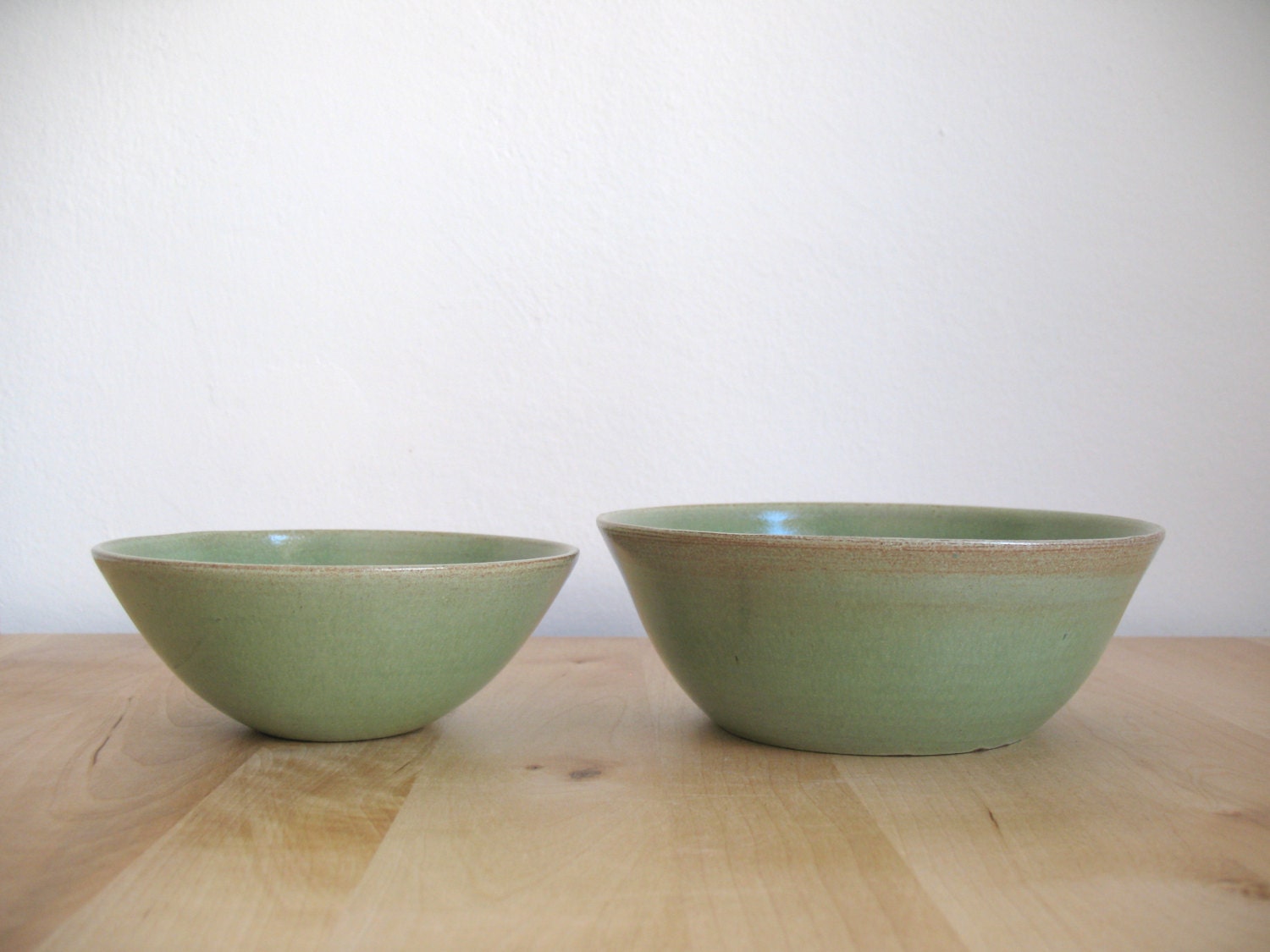 Ceramic nesting bowls in Mint Emerald Green Storage Home decor - Ready to ship
