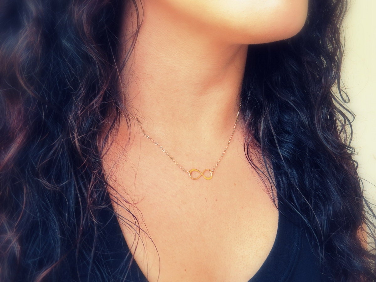 Infinity Necklace, Gold figure 8 eternity necklace, Gold Infinity Necklace, Infiniti Symbol, Gold Necklace, Infinity charm, Double Infinity