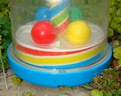 Vintage Playskool Popper. 80s Preschool Toy. Toy Carousel Ball Popper / Swirls and Sounds / Mesmerizing Kids Spinner