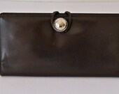 Signed CELINE Paris Bifold, Long Wallet, Espresso Brown Leather