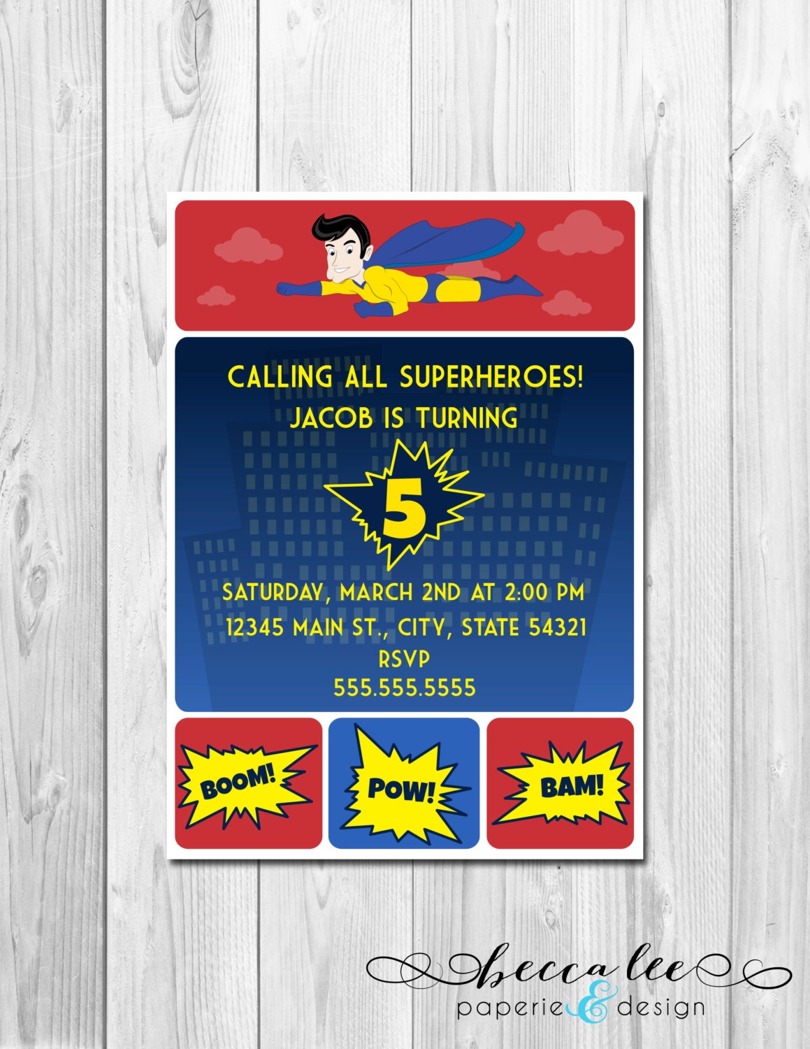 Superhero Party Invitation - DIY - Printable Il_570xn