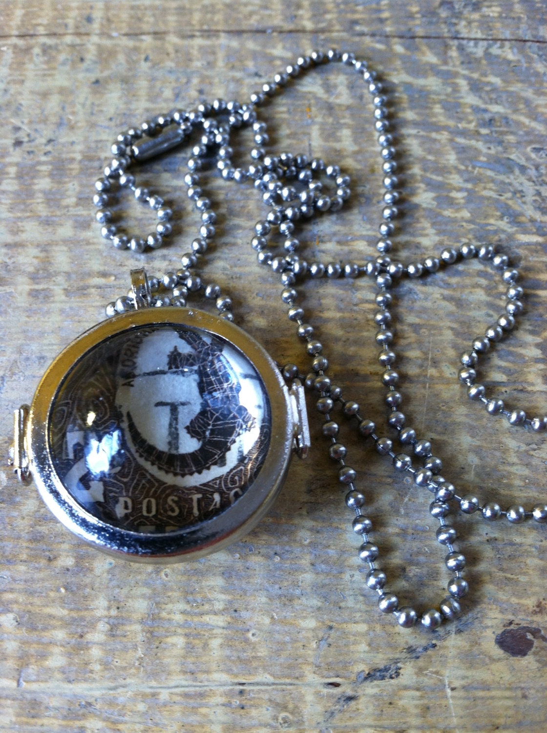 Vintage Australian Stamp Pendant Necklace