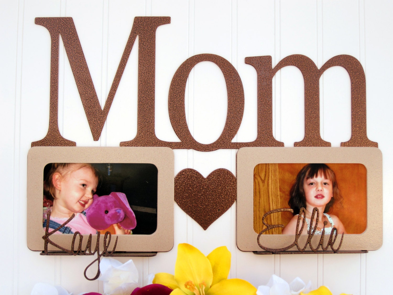 Personalized Mom Metal Photo Frame with Child Names