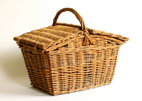Large Picnic Basket - English Wicker Basket - CrolAndCo