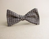 Dark Chocolate Colored Bow Tie with Star Like Stripe Pattern
