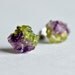 Amethyst peridot stud earrings - Spring s post stud earring - Gemstone stud earrings