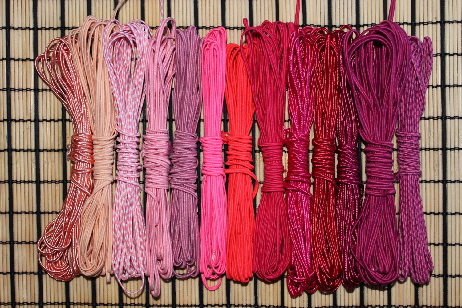Soutache jewerly making  PINK palette bracelet cords 5m trim decorative braid coral peach baby thulian ultra cerise magenta red-violet rose