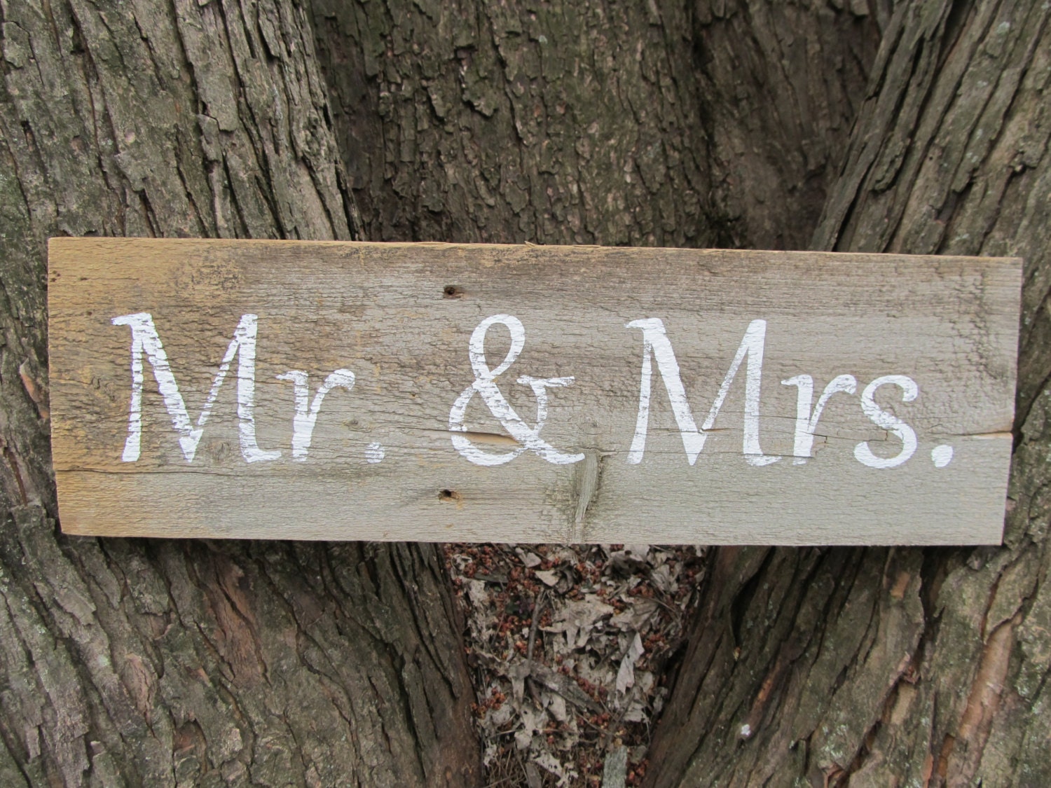 Mr. & Mrs.  Rustic wedding sign  made from reclaimed wood