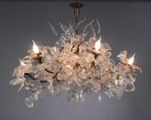 Lighting hanging chandeliers, Royal chandeliers, Transparent leaves and flowers