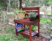 Potting Table/Bench from Recycled Upcycled Reclaimed Lumber and Pallet Wood
