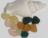 Sea Glass Beach Glass Dark Teal Pale Yellow Soft Pink Jewelry Quality