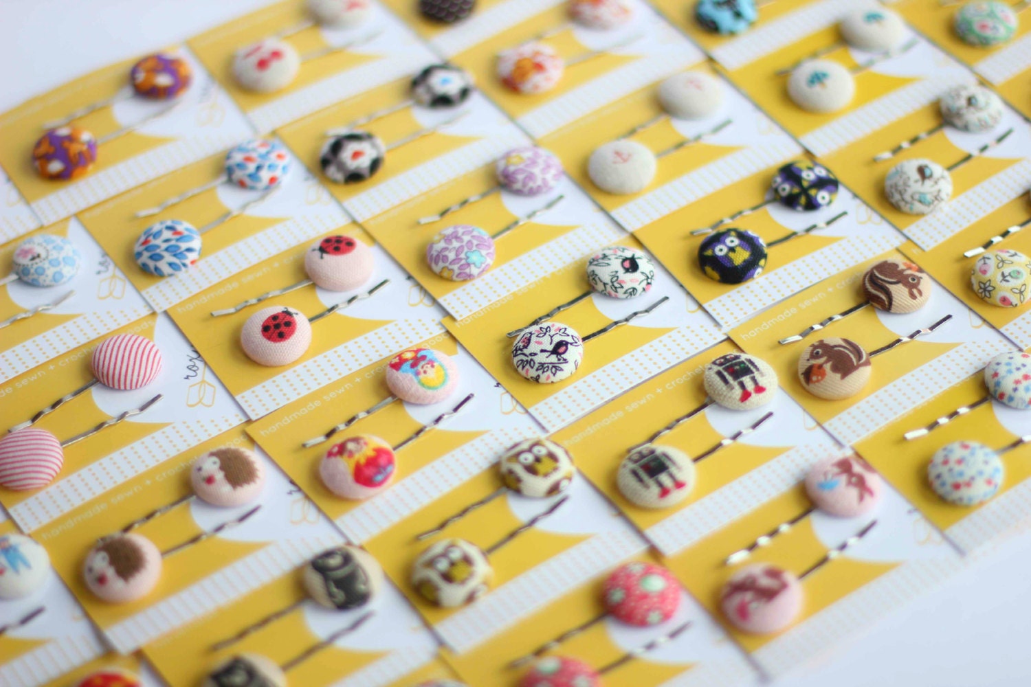 wholesale - Fabric Bobby Pins - 12 pairs