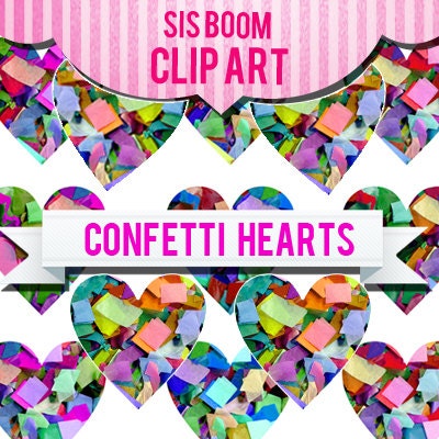 CLIP ART Confetti Hearts by Sis Boom