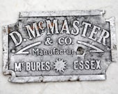 Antique Tin Salvage Manufacurers Label Tag Emblem ID Plate Enlgand