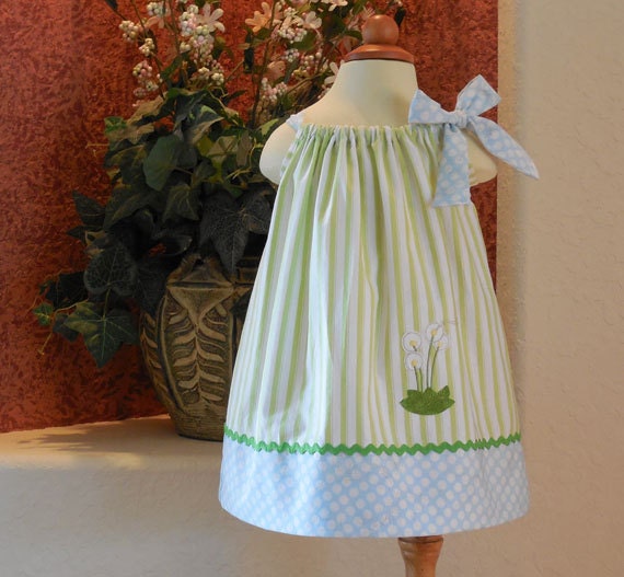 Toddler Girl Pillowcase Dress with Embroidered Flowers 3 mo 6 mo 9 mo 12 mo 18 mo 24 mo 2T  3T  4T FREE SHIPPING: To All US Destinations