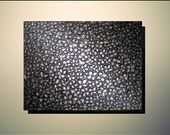 Original Modern Wall Art Heavy Textured Metallic Silver Flowers Abstract  Palette Knife Painting 18x24 Sculpture Artwork, Home decor gift