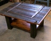 Reclaimed ( Upcycled ) Strap Hinge Dutch Door Coffee Table