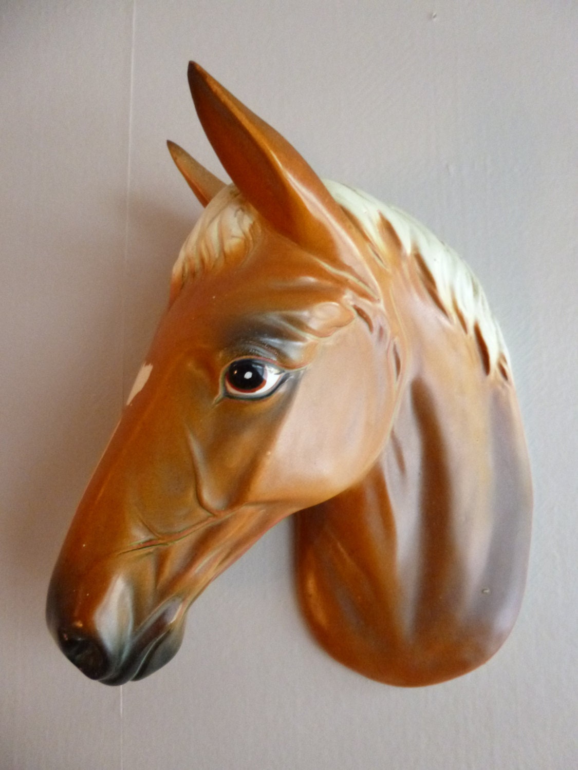 Vintage Bradley Porcelain Palomino Horse Head Figurine