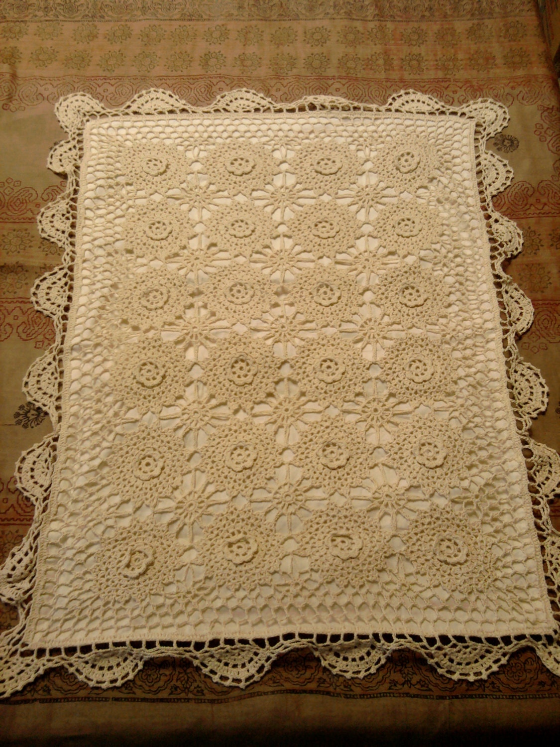 Crochet Pillow Sham Off White Standard by TradewindsFolkArt