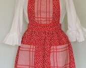 cottage chic apron, retro apron, boho apron, Upcycled apron, womens full apron country chic apron, kitsch apron