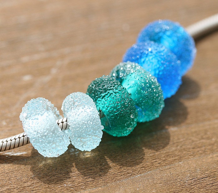 Seaglass Large hole beads - CHOOSE YOUR COLOR - handmade lampwork by MayaHoney
