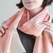 Smoked Peach Pink Hand Screen Printed Pastel Cotton Gauze Scarf, Light Spring accessories
