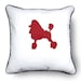French Poodle Silhouette Pillow with pillow insert 18X18