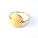 Personalized Initial Letter Monogram Heart Love Valentine BFF Stamped Hammered Round Circle Disk Charm Signet Gold Silver Ring Jewelry
