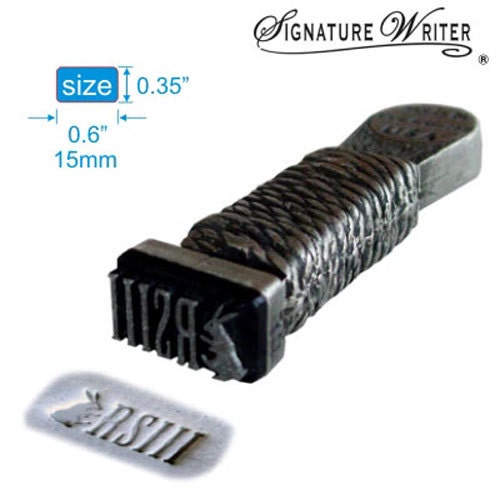 Signature Writer (R) Clay Stamp - custom made from artwork you provide (SWPstamp 0.6 x 0.35)