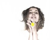 Power YELLOW ,summer ring, fused glass, statement ring, cocktail ring, Handmade Art Jewelry,  by MARIAELA, wind