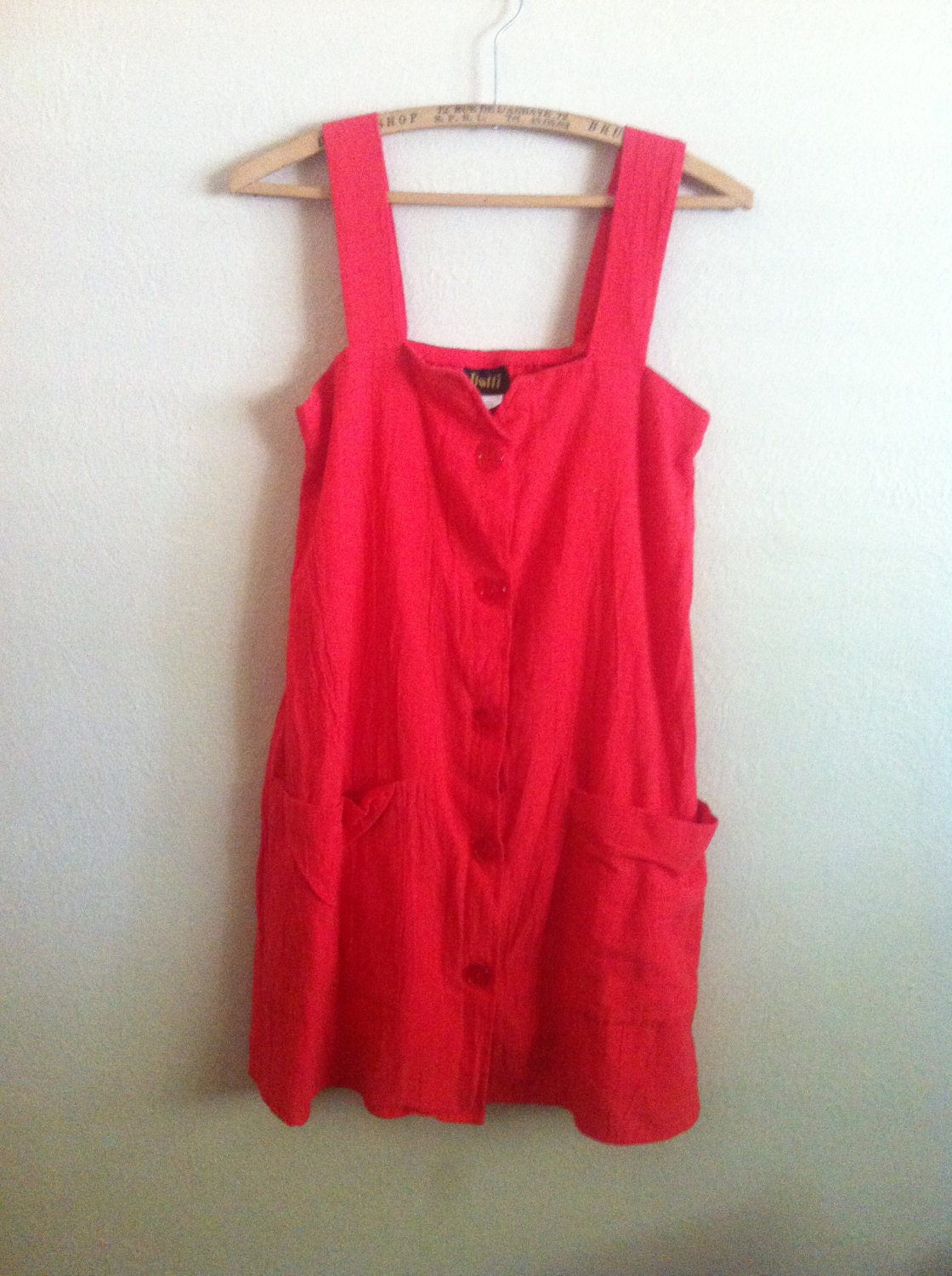 Red Vintage 1980s Beach Dress
