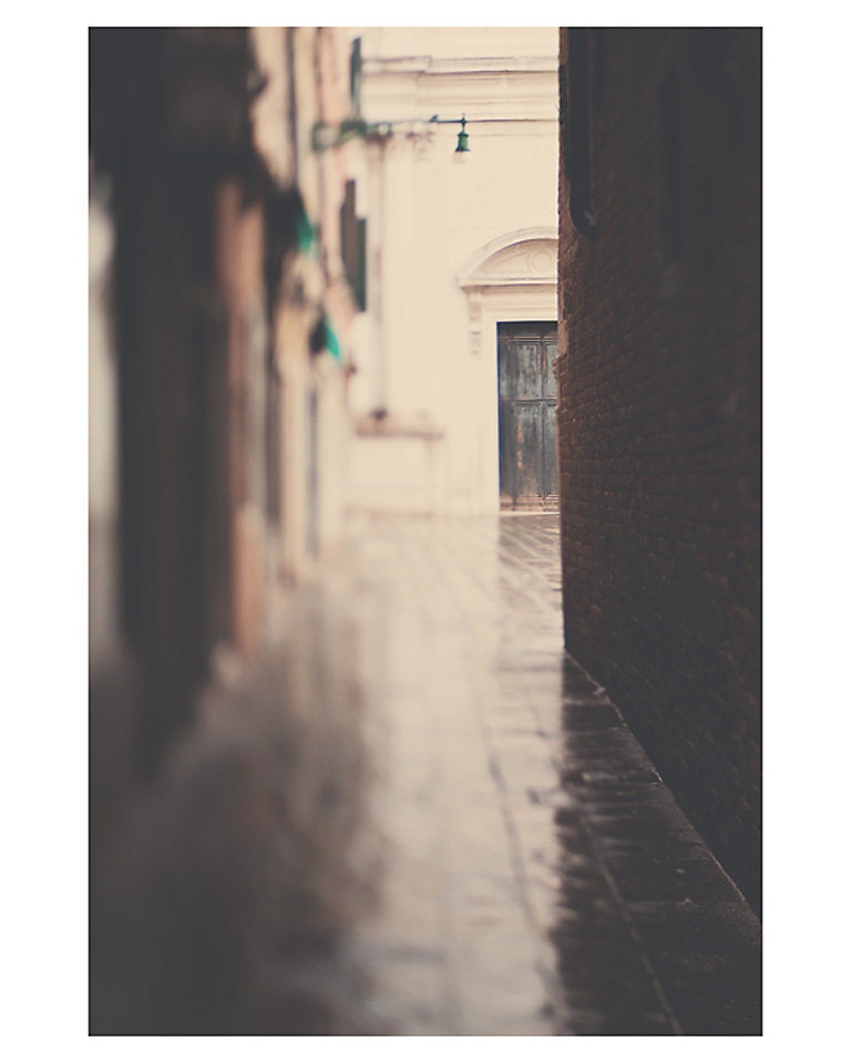 venice architecture shadows photo print - whimsical fine art color photography, peach, blue, door, cream, light - 10x8