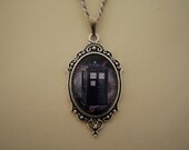 Doctor Who inspired TARDIS cabochon necklace