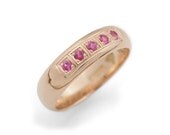 Ruby Wedding Band. Men Gold Ring. Women. Yellow Gold Wedding band. Rubies. Unisex. Red.