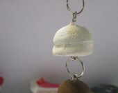 Polymer clay triple scoop dangle ice cream cone