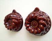 Vintage Glazed Ceramic Pudding Jelly Mold Mould Set Baking Wall Hanging Kitchen Utensils Decor Europe
