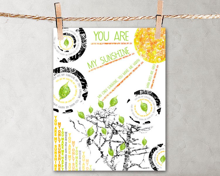 You Are My Sunshine - Poster Print 8x10 - For Your Wall Decor
