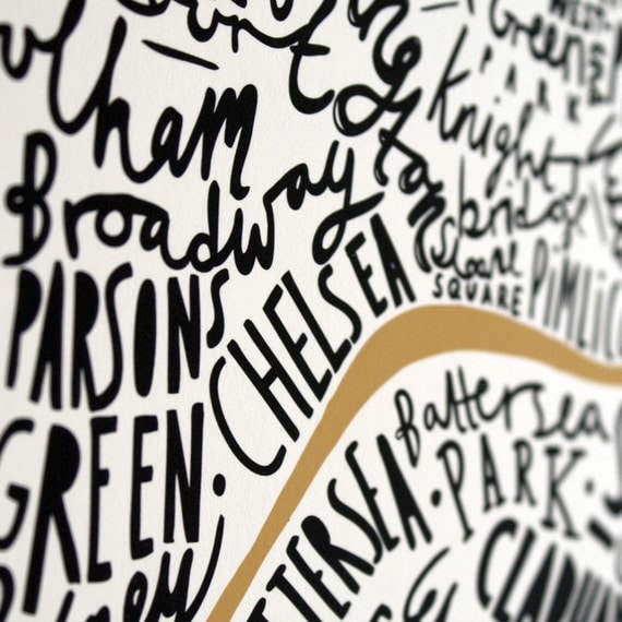 A3 London print - black and gold Christmas gift