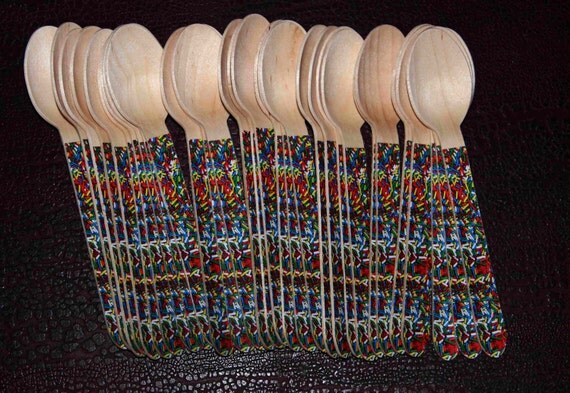24 Wooden Forks or Spoons- Spinkles Il_570xn