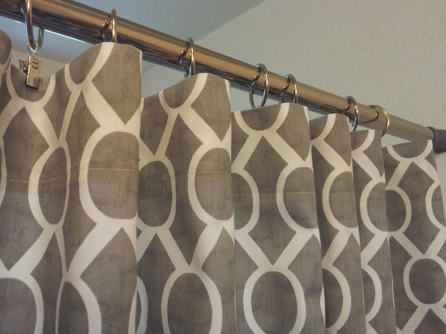 54 x 63 MODERN CURTAINS, Two Drapery Panels, Graphic Draperies, Premier Prints Sydney Italian Brown Drew
