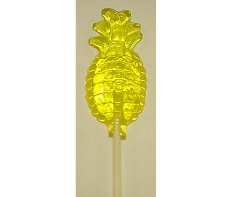 1 dz Hard Candy Pineapple Shaped Lollipop Party Favors w/ Personalized Back Labels