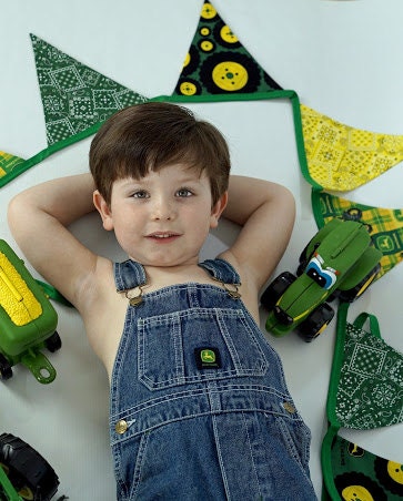 John Deere Green Tractor Party Fun Flag Banner- Bunting
