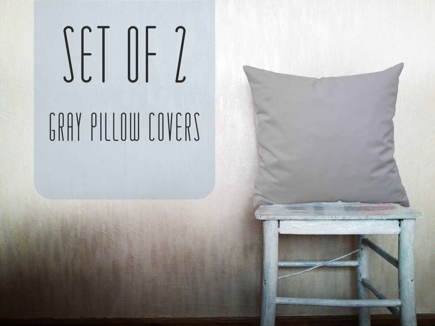 Gray pillow decorative throw pillow cover set of 2 cotton toss pillow case hand painted cushion bedding bedroom set 18x18 inches ohtteam