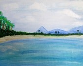 Island painting, acrylic on canvas 9in X 12in