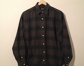 Ralph Lauren  cotton plaid  flannel shirt size women 8