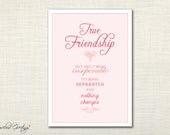 Pink Friendship Digital Print - MULTIPLE SIZES INCLUDED - instant download - typography, pink - digital file, printable Il_170x135