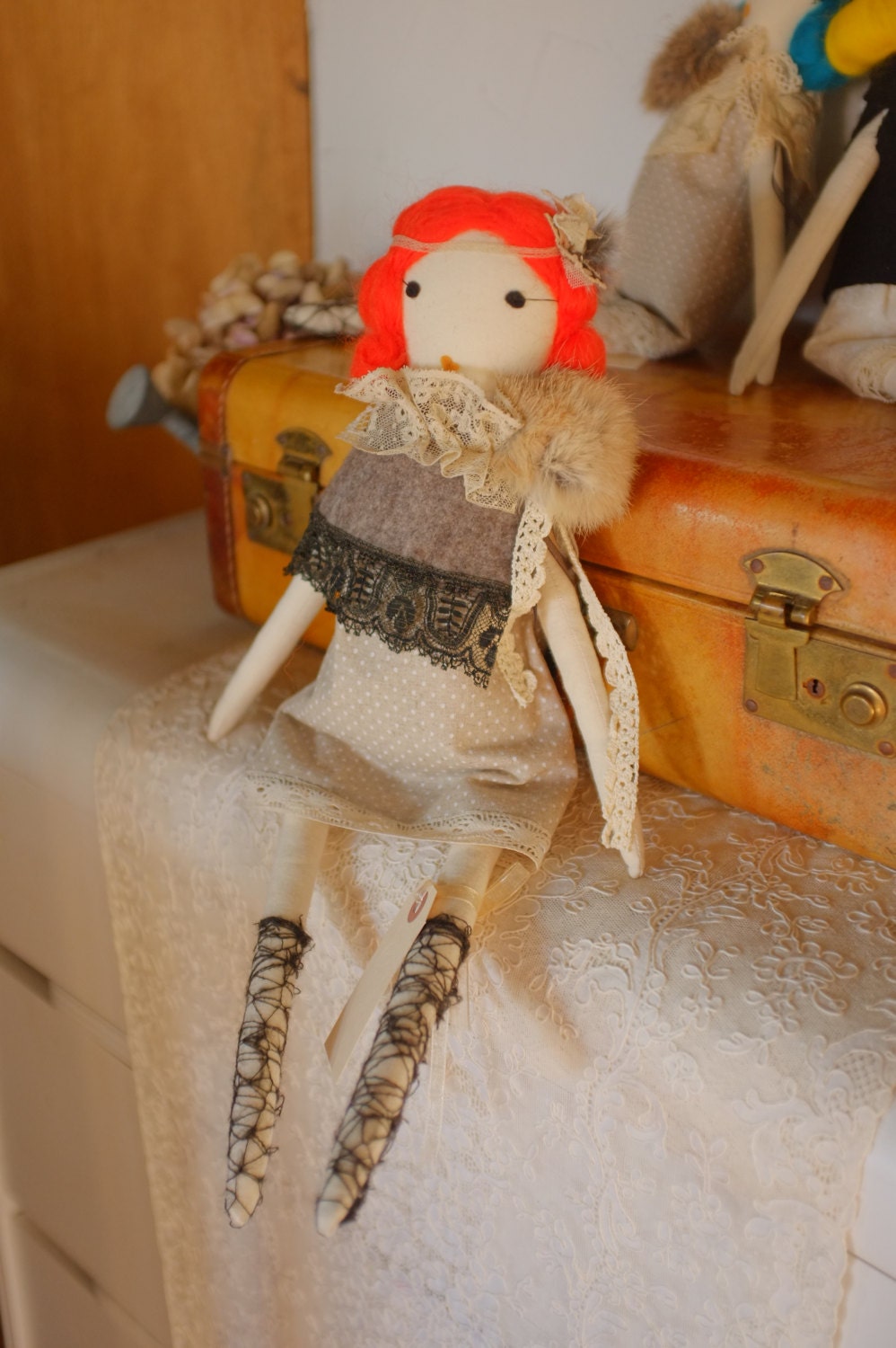 Handmade Rag Dolls by Gaiia Kim, One-of-a-Kind Cloth Doll, Limited Édition Haute Couture No 12